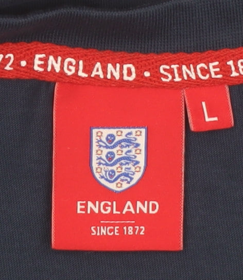 England Men’s Blue Large Short Sleeve Cotton Graphic T-Shirt