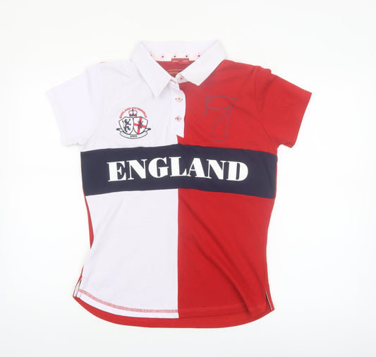 England Victorious Womens Multicoloured Polo Shirt Size 12