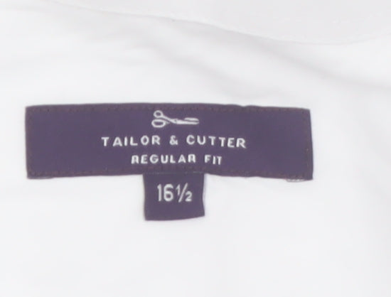 Tailor & Cutter Men's White Regular Fit 16.5in Formal Dress Shirt