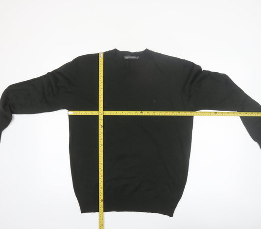 French Connection Men’s Black V-Neck Acrylic Jumper Size M