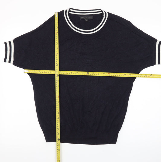 Emma Willis Women’s Black Short Sleeve Crew Neck Knit Jumper S