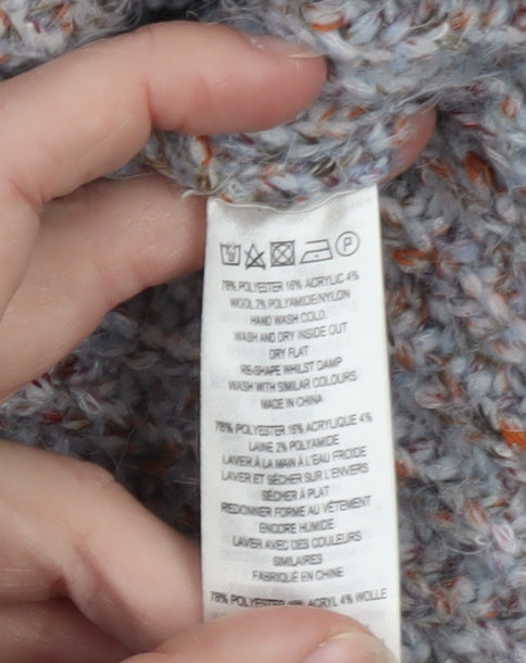 Great Plains Women’s Grey Chunky Roll Neck Jumper Size 10