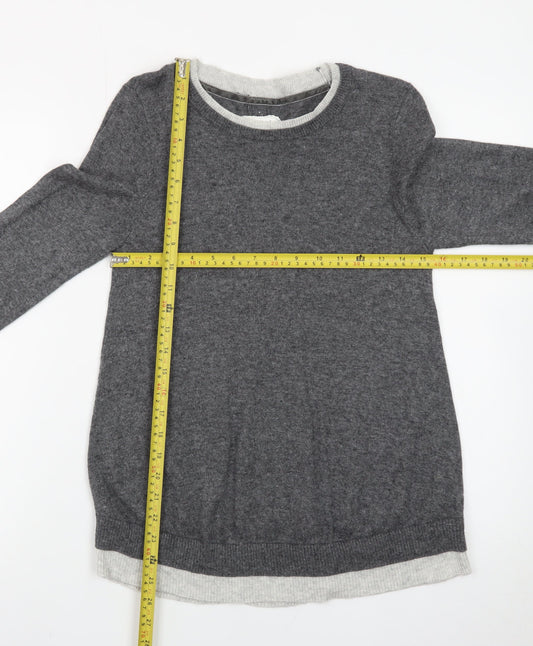 Made With Cashmere And Love Women's Grey Size 10 Crew Neck Jumper