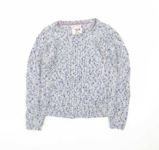 Additional front view of Mantaray Women Blue Cable-Knit Jumper, size 10, Cosy Winter Style
