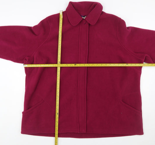 Marks and Spencer Womens Red Fleece Zip Jacket Size 24