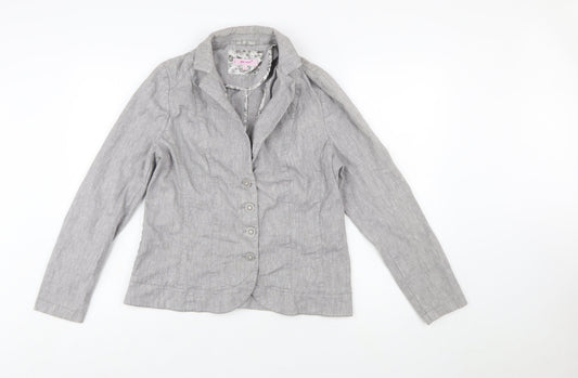 Marks and Spencer Per Una Grey Linen Blend Blazer Womens Size 16