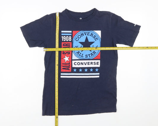 Converse Boys Blue Logo Graphic T-Shirt 12-13 Years Casual Cotton Top