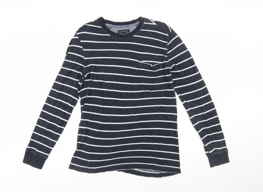 Banana Republic Women's Navy Striped Cotton Jumper Size S