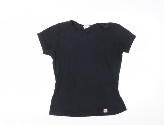 Lee Cooper Womens Black Cotton Basic Short Sleeve T-Shirt Size 12