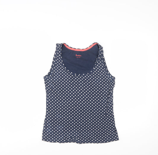 Boden Womens Blue Polka Dot Cotton Tank Top UK 12
