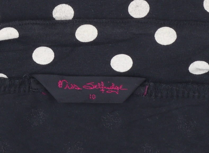 Miss Selfridge Women’s Black Polka Dot Stretch Pencil Skirt Size 10