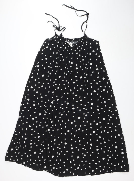 Grace & Mila Women's Black Polka Dot Halter Slip Dress L