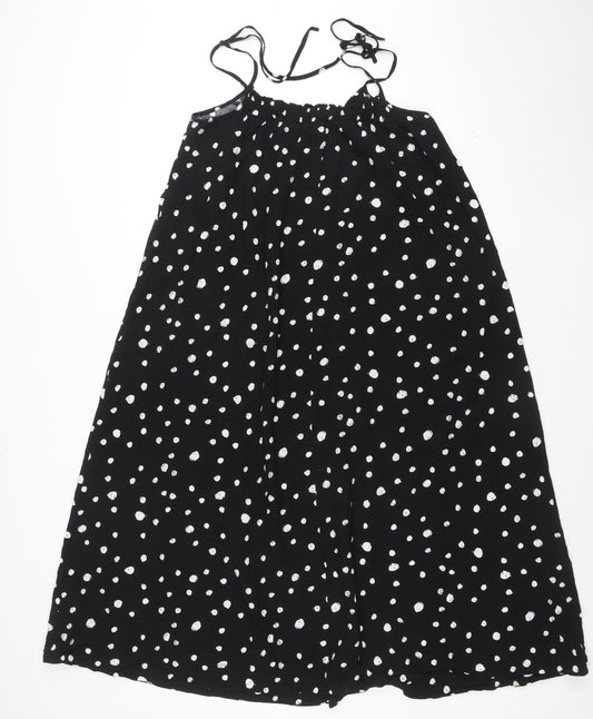 Grace & Mila Women's Black Polka Dot Halter Slip Dress L