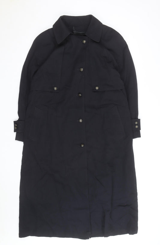 London Fog Women's Black Trench Coat Size 6 Regular Long Lined Classic Style
