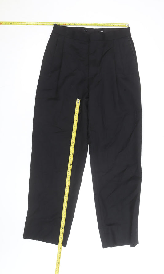 Versini Men's Black 31in Formal Pleated Wool Dress Pants