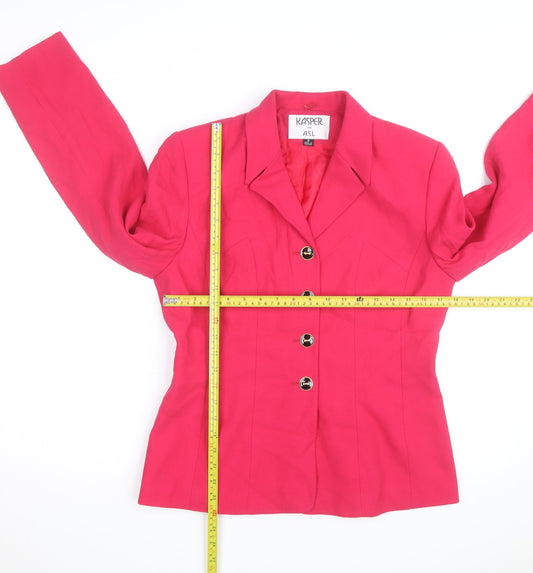 Kasper Women's Pink Crepe Single-Breasted Blazer Size 8