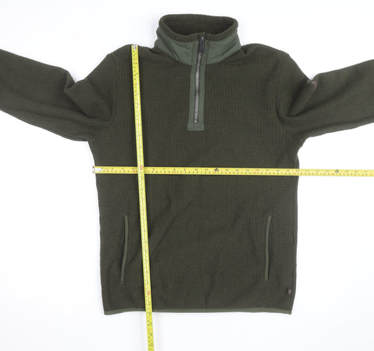 Regatta Men's Green Fleece 1/4 Zip Pullover Sweatshirt M Outdoor Hiking