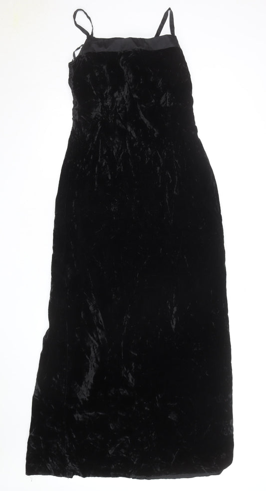 Brooks Brothers Women’s Black Velvet Long Slip Dress Size 8
