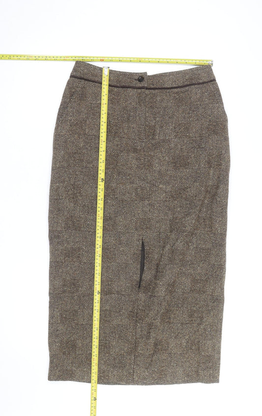 Dana Buchman Women's Brown Tweed Wool Pencil Skirt Size 12