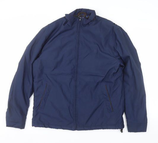 Chaps Men’s Blue Mid-Length Full Zip Polyester Jacket Size M