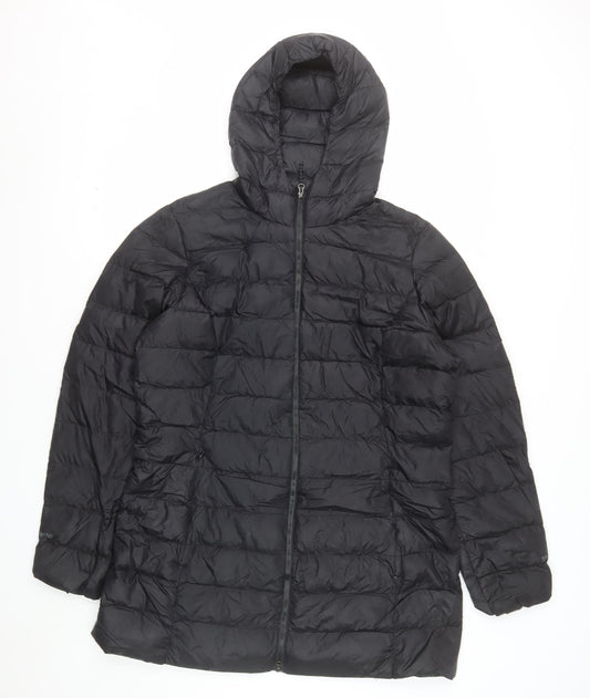 Eddie Bauer Women’s Black Long Hooded Down Puffer Coat Size L