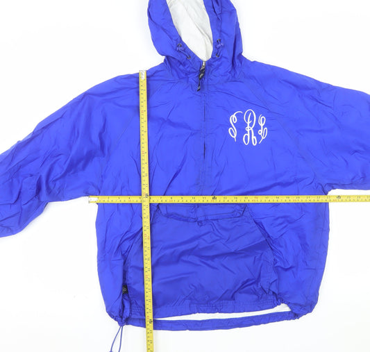 Charles River Apparel Men’s Blue Hooded Windbreaker Jacket Size S MSU Logo