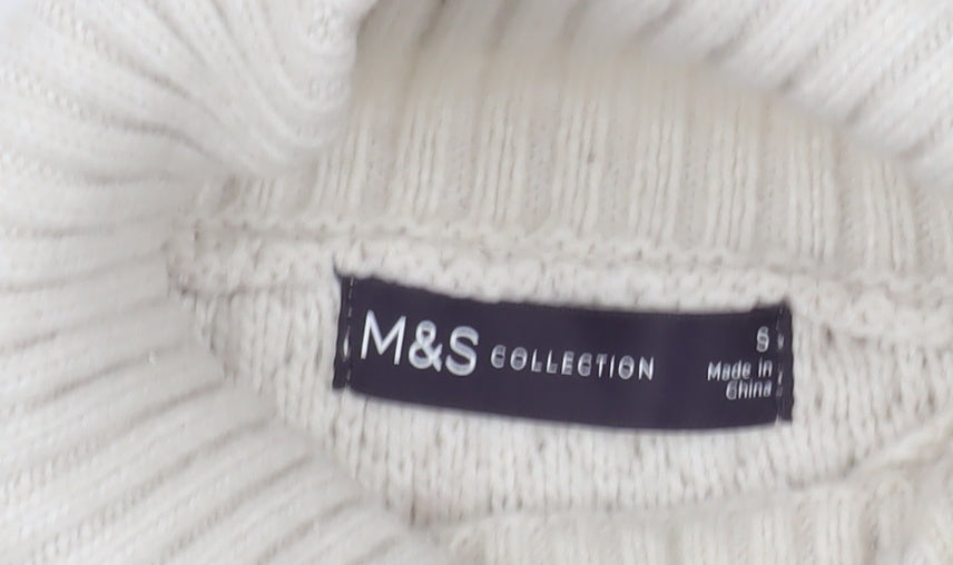 Marks and Spencer Women’s Beige Roll Neck Knit Jumper Size S