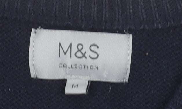 Marks and Spencer Mens Blue Christmas Pudding Jumper Size M