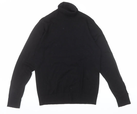 Linea Women's Black Merino Wool Roll Neck Jumper M