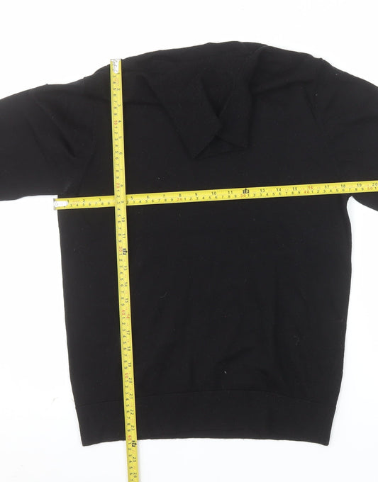 Linea Women's Black Merino Wool Roll Neck Jumper M