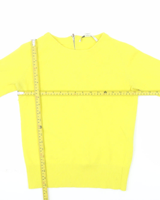 Diane von Furstenberg Women’s Yellow Wool Blend Zip Back Jumper Size S
