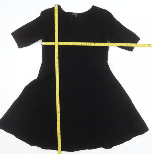 Hobbs Women’s Black Wool A-Line Knee Length Dress Size 14