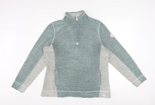 Weird Fish Women’s Blue 1/4 Zip Pullover Sweatshirt Size 16