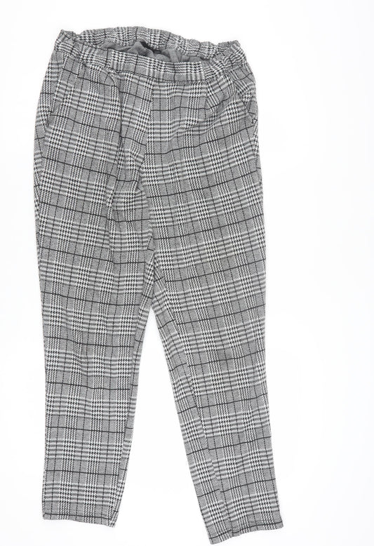 Esmara Women's Grey Check Tapered Trousers Size 12-14