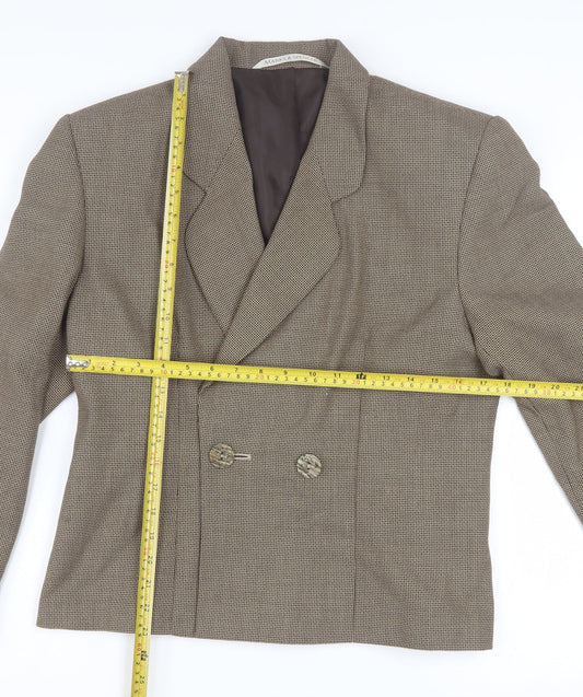 Marks and Spencer Women’s Brown Checked Blazer UK 14 Classic Workwear