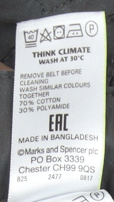 Marks and Spencer Mens Grey Cargo Trousers 38W 29L Cotton Blend