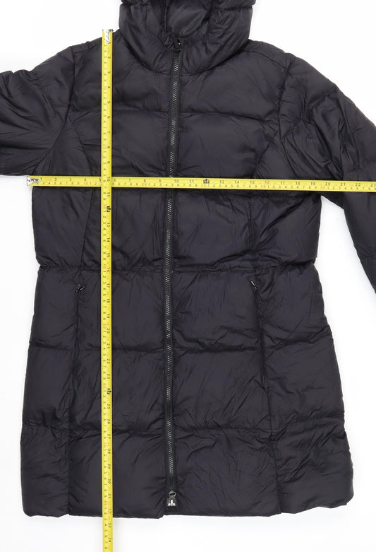 Eddie Bauer Women Black M Hooded Long Puffer Jacket Warm Winter Coat