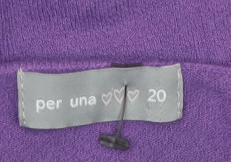 Marks and Spencer Per Una Women’s Purple Ruffle V-Neck Jumper Size 20