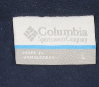Columbia Men's Blue L Fleece Full Zip Jacket Outdoor Hiking