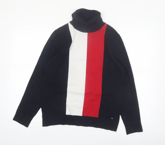 Tommy Hilfiger Womens Multicoloured Roll Neck Knit Jumper L