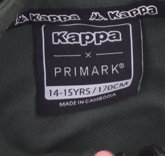 Kappa Boys Green 1/4 Zip Sweatshirt 14-15 Years Logo Sports Top