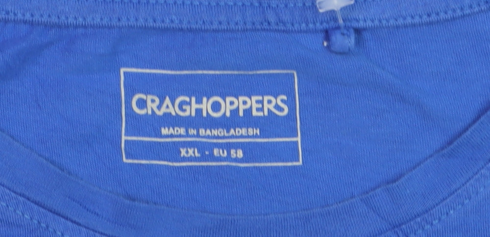 Craghoppers Men's Blue 2XL Cotton Logo Graphic T-Shirt