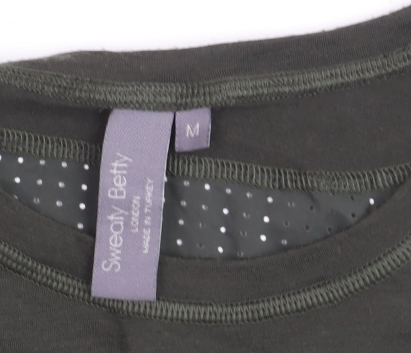 Sweaty Betty Women's Green Wool Blend Long Sleeve Jersey Top Size M