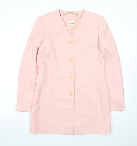 Viyella Women's Pink Single-Breasted Blazer Jacket UK 8 Classic Fit