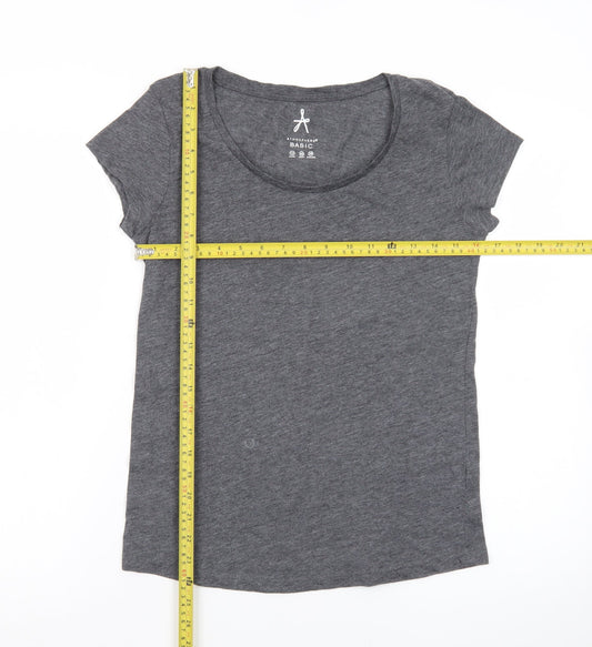 Back view of Atmosphere Women’s Grey Basic Short Sleeve Jersey T-Shirt, size UK 12