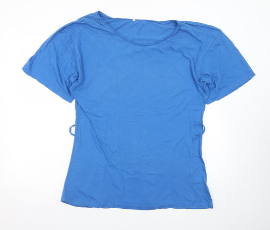 Additional front view of Denim Co women’s blue cotton short sleeve basic t-shirt, size UK 12