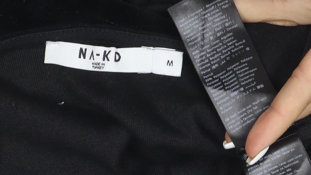 NA-KD Women’s Black Velvet Camisole Tank Top Size M