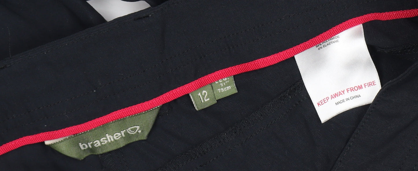 Brasher Women's Black Size 12 Cargo Trousers Polyamide Stretch Outdoor