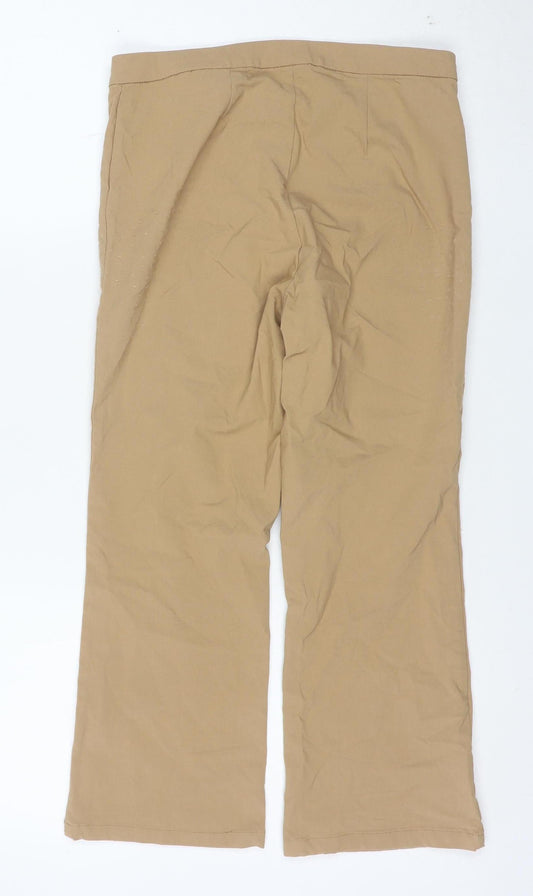H&M Divided Women's Beige Slim Fit Stretch Trousers Size 10