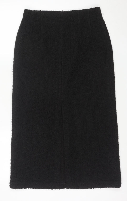 Marks and Spencer Women's Black Wool Blend Pencil Skirt Size 10